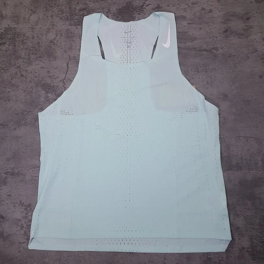 NIKE Dri-FIT ADV AeroSwift Racing Running Singlet Tank Top Mens MEDIUM Jade ice - Picture 1 of 8